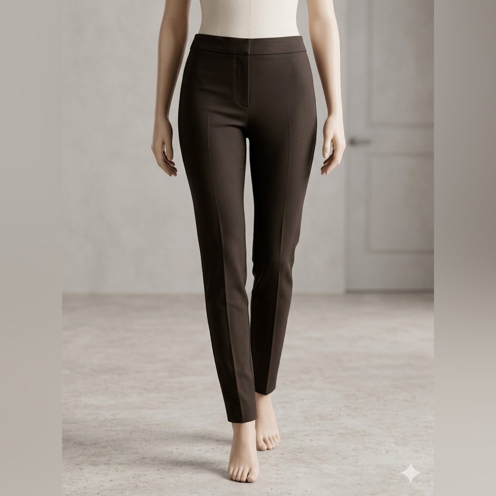 Dalia Straight-Leg Ankle Pants in Brown